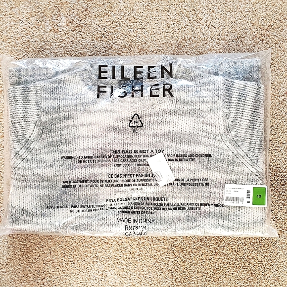 Eileen Fisher Merino Wool Silk Blend Top,Plus Size - Picture 3 of 7